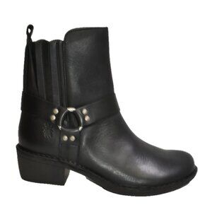 New! Fly London MEBI123FLY Boots Black Leather Size 42 EU 11-11.5 US DD222B